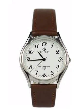 Perfect часы наручные, мужские, кварцевые, на батарейке, кожаный ремень, японский механизм GX017-118-3