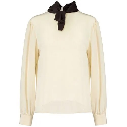 Блуза  MOSCHINO, повседневный стиль, полуприлегающий силуэт, длинный рукав, размер 44, бежевый