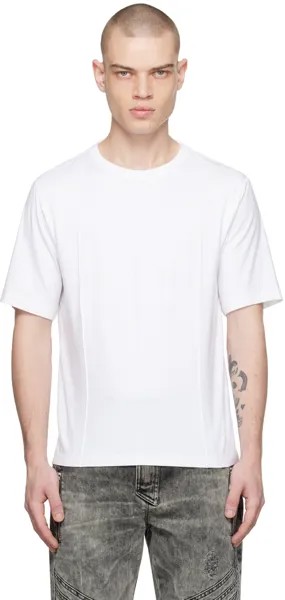 Белая футболка со складками со стандартными складками Peter Do