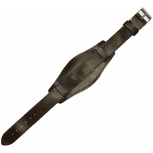 Ремешок 1812-01 НАП (кор) Коричневый 18 мм сплошной напульсник кожаный ремень для часов наручных длинный из кожи натуральной