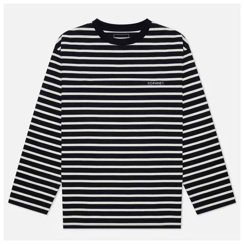 Мужской лонгслив SOPHNET. Baggy Border Crew Neck синий , Размер XL