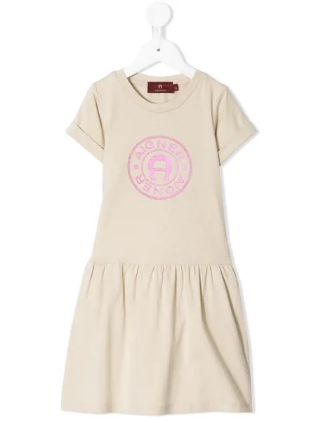 Aigner Kids платье с короткими рукавами и логотипом