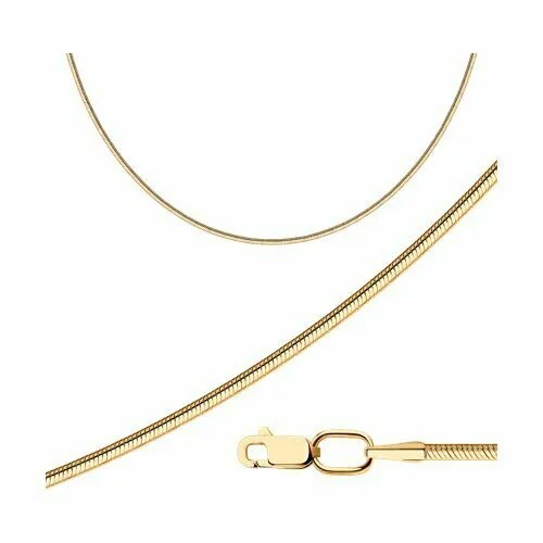 Цепь The Jeweller, серебро, 925 проба, золочение, полновесная, плетение снейк, длина 45 см., средний вес 7.32 гр., золотой