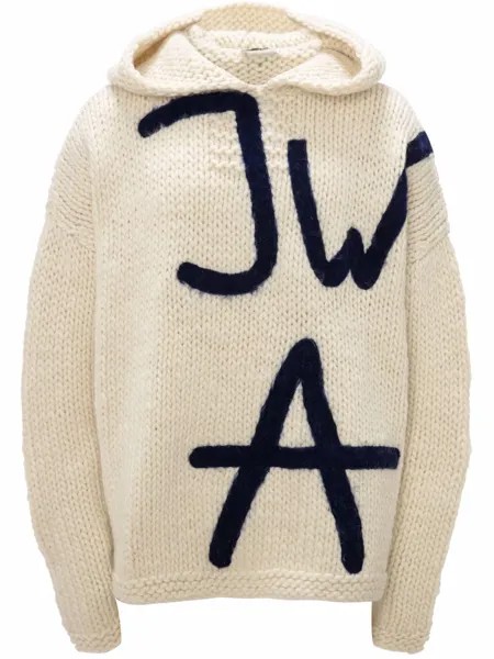 JW Anderson худи крупной вязки с логотипом