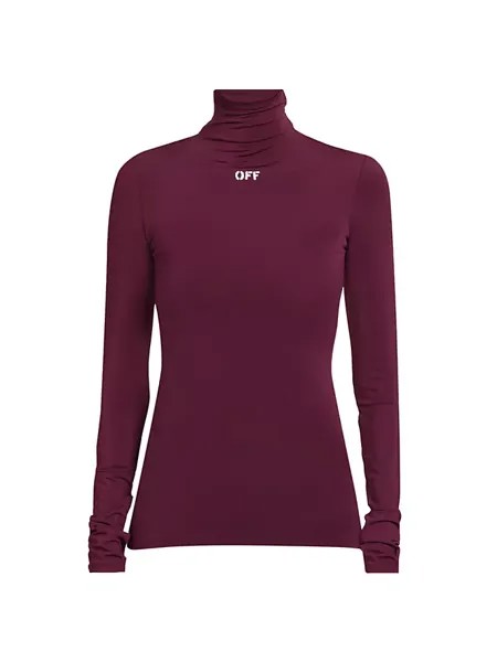 Водолазка с тисненным логотипом Off-White, цвет burgundy