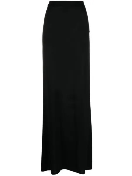 Saint Laurent юбка макси с асимметричным подолом, черный