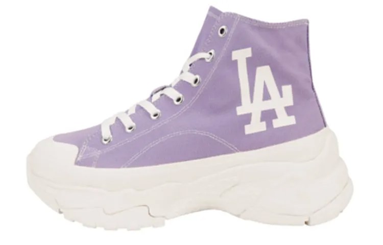 MLB Массивные высокие модные корейские парусиновые туфли фиолетового цвета
