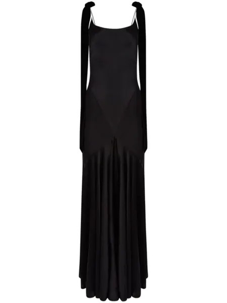 Nina Ricci атласное платье макси, черный
