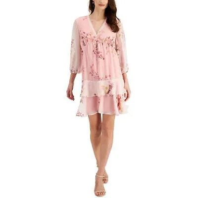 Женское многоярусное платье длиной выше колена с цветочным принтом Taylor Petites BHFO 9200