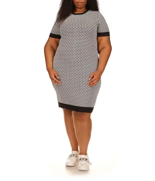 Платье MICHAEL Michael Kors, Plus Size Block Mini Short Sleeve Dress
