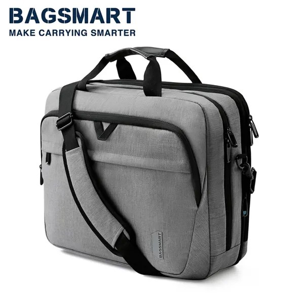 BAGSMART 15,6-дюймовая сумка для ноутбука, деловой портфель, запираемая компьютерная сумка для мужчин и женщин, водоотталкивающая сумка через пле...