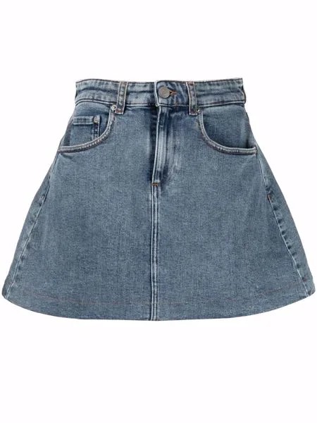 Coperni расклешенная джинсовая юбка мини