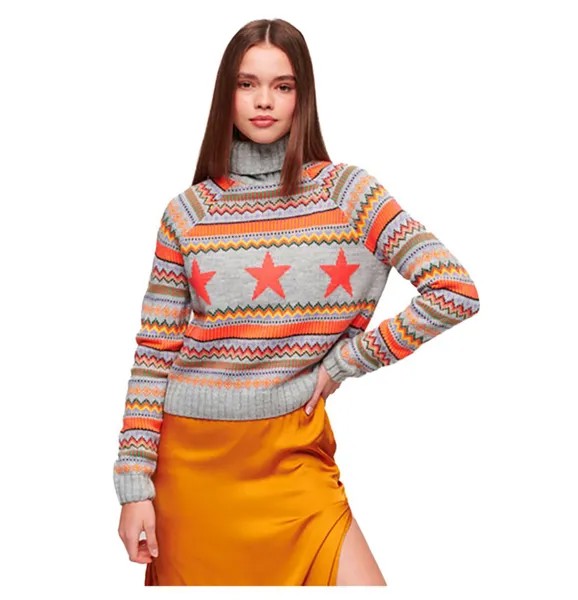 Свитер Superdry Raglan Stripe Knit Round Neck, оранжевый