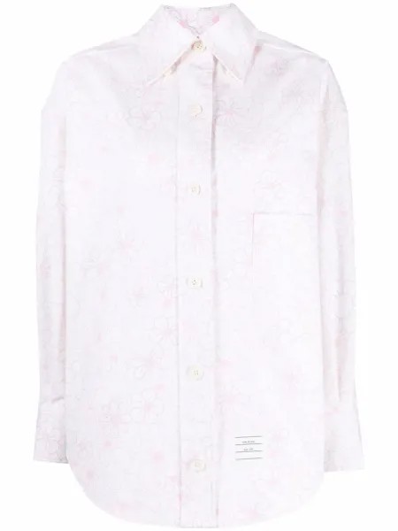 Thom Browne рубашка с цветочной вышивкой