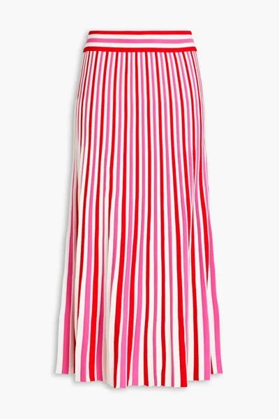 Полосатая юбка миди в рубчик Solid & Striped, белый