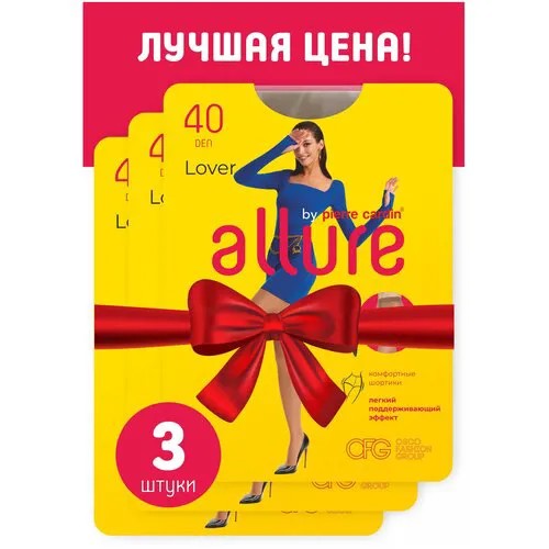 Колготки ALLURE Lover, 40 den, 3 шт., размер 4, бежевый