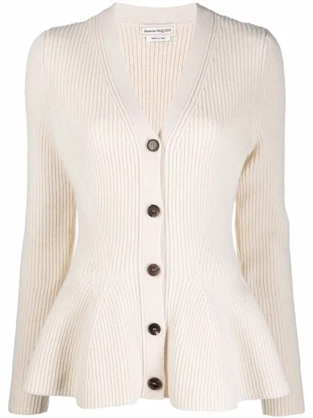 Alexander McQueen кардиган в рубчик