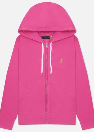 Женская толстовка Polo Ralph Lauren Featherweight Fleece Zip Hoodie, цвет розовый, размер XS