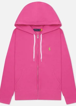 Женская толстовка Polo Ralph Lauren Featherweight Fleece Zip Hoodie, цвет розовый, размер XS