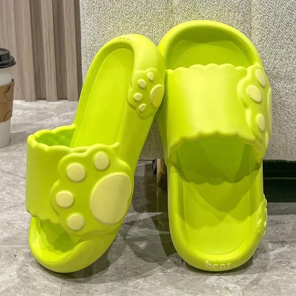 Сланцы с рисунком лапы с фестончатой отделкой