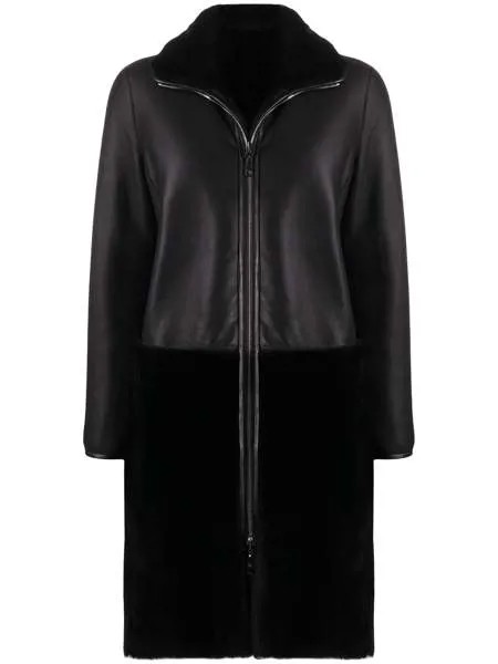 Emporio Armani пальто длины миди со вставками