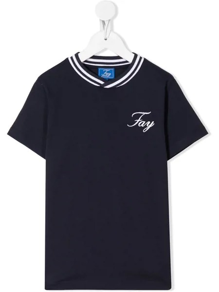 Fay Kids футболка с вышитым логотипом