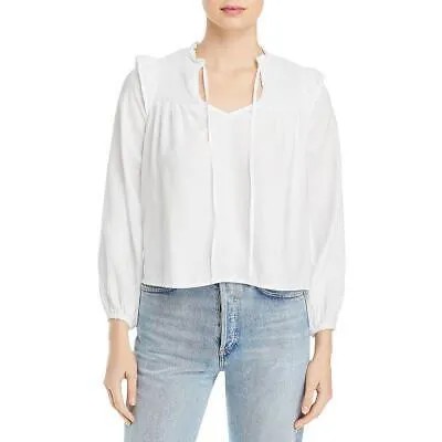 Женская белая блузка с длинными рукавами и оборками Bella Dahl, топ S BHFO 7583