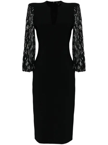 Jenny Packham платье миди The Swan с пайетками, черный