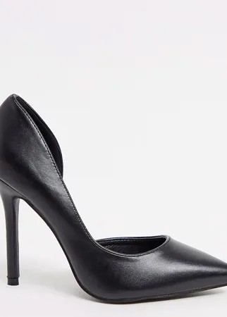 Черные туфли-лодочки для широкой стопы Glamorous-Черный цвет