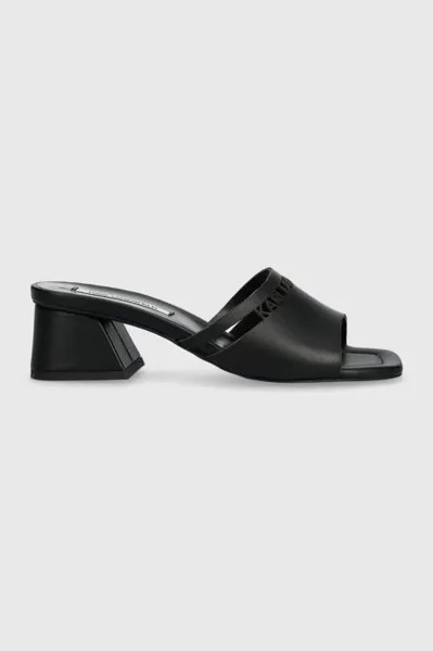 Кожаные шлепанцы PLAZA Karl Lagerfeld, черный