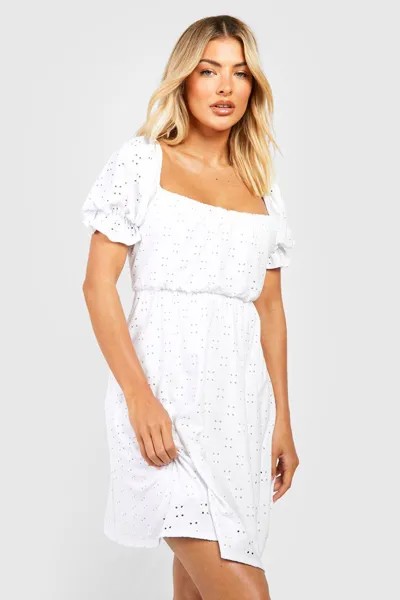 Трикотажное платье из джерси с лучшими рукавами Boohoo, белый