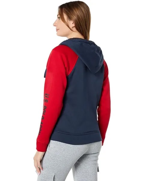 Худи U.S. POLO ASSN. Raglan Color-Block Hoodie, цвет Classic Navy