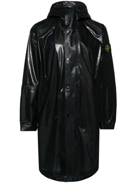 Stone Island плащ Metallic Run с капюшоном, синий
