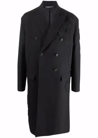Valentino двубортное пальто Garden с цветочной вышивкой