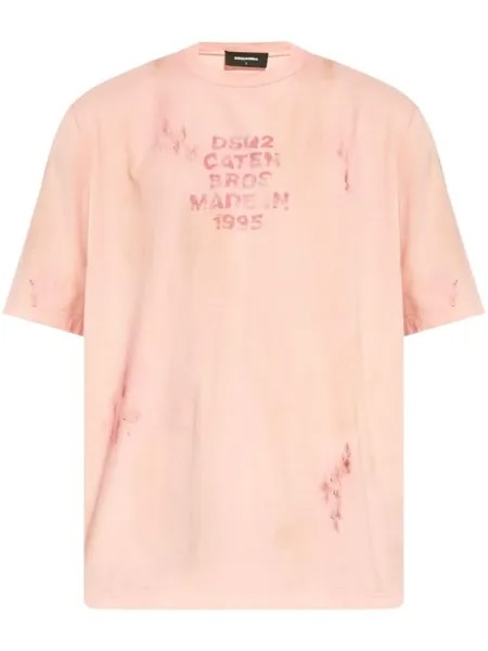 Dsquared2 футболка с логотипом DSQUARED2, розовый