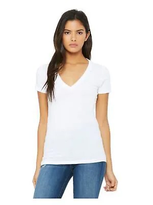 DOLAN Женская эластичная футболка в рубчик с коротким рукавом и V-образным вырезом