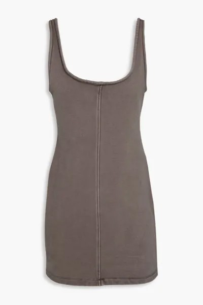 Мини-платье из хлопкового джерси Alexander Wang, серо-коричневый