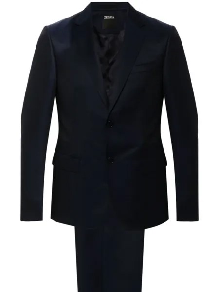 Zegna костюм с однобортным пиджаком, синий