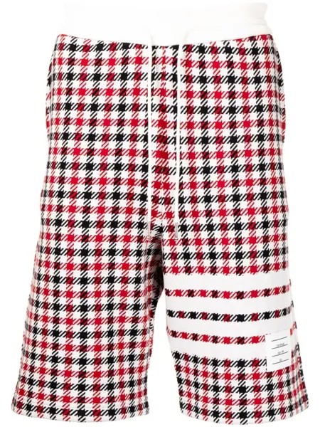 Thom Browne клетчатые шорты с полосками 4-Bar, красный