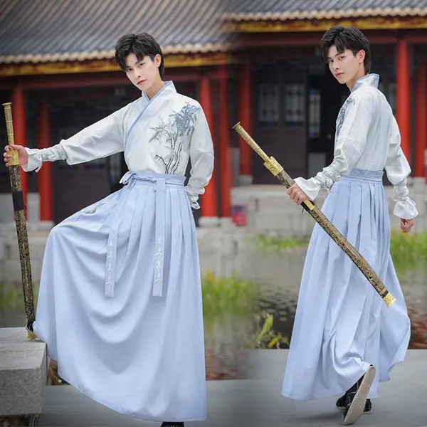 Оригинальный мужской китайский стиль Hanfu [Ying Bamboo] старинный костюм боевой красивый этнический стиль ретро одежда для выступлений