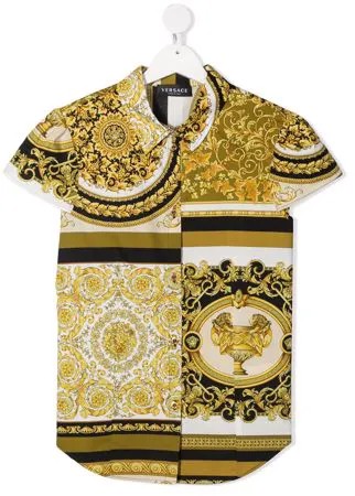Versace Kids рубашка с принтом Barocco
