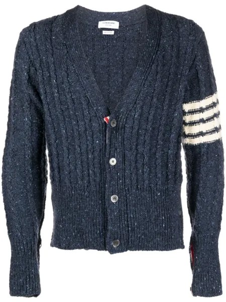 Thom Browne шерстяной кардиган Twist фактурной вязки, синий