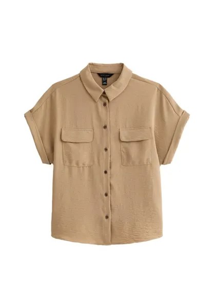 Рубашка-блузка SHORT SLEEVE New Look, коричневый