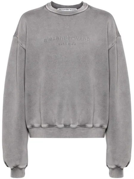 Alexander Wang толстовка с тисненым логотипом, серый