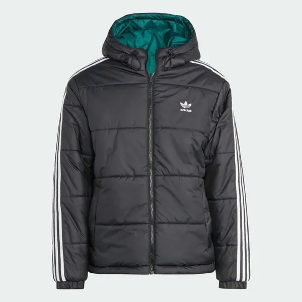 Пуховик Adidas Originals Adi Color, черный/зеленый