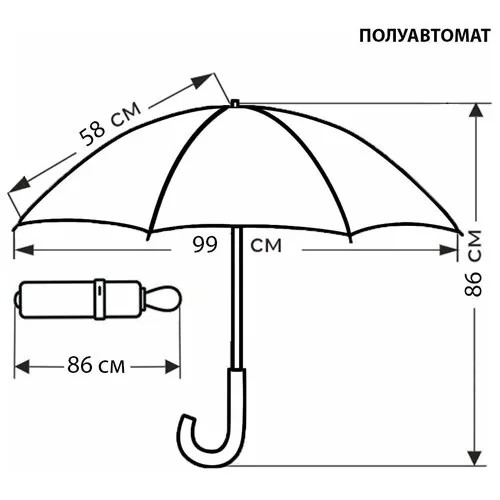 Зонт-трость Goroshek, полуавтомат, купол 103 см, 8 спиц, система «антиветер», для женщин, мультиколор