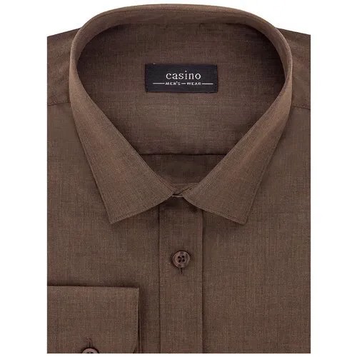 Рубашка мужская длинный рукав CASINO c440/15/rmel/Z/P, Полуприталенный силуэт / Regular fit, цвет Зеленый, рост 164-172, размер ворота 40