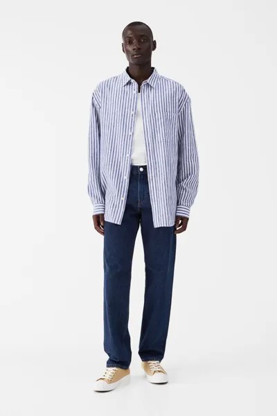 Свободные джинсы H&M, темно-синий деним