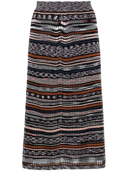 Missoni полосатая юбка вязки интарсия, синий
