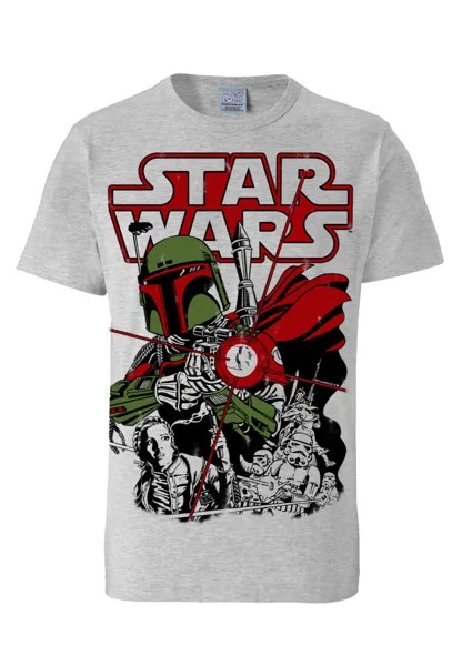 Футболка Logoshirt Boba Fett Krieg der Sterne, цвет grau-meliert